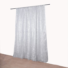 8ft Silver Metallic Fringe Shag Photo Backdrop Divider Curtain, Shimmery Tinsel Polyester Drapery