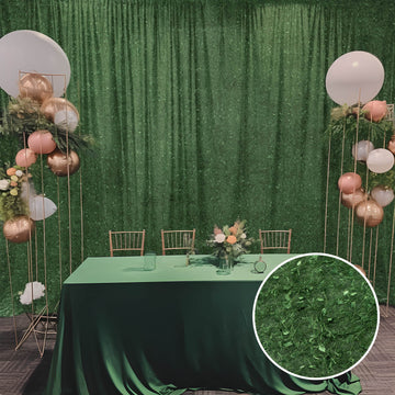 Green Fringe Shag Polyester Photo Backdrop Curtain