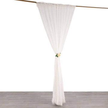 Capture Timeless Beauty with the White Minky Fabric Wedding Drapery Panel