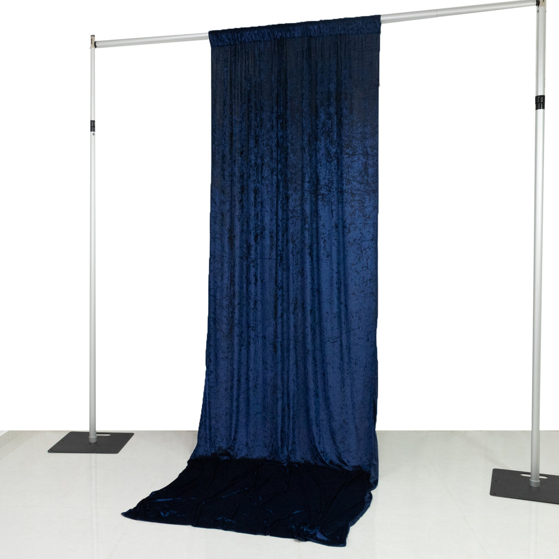 Crushed Velvet Backdrop Curtain Navy Blue | eFavormart