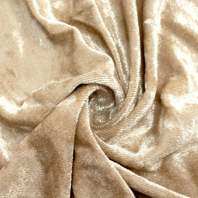 Soft beige velvet fabric with a shiny texture. #whtbkgd