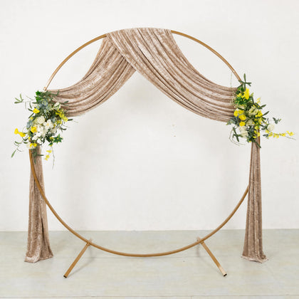 Beige Premium Crushed Velvet Backdrop Curtain 5ft x 18ft – Ceiling Drapery Panel & Wedding Backdrop with Rod Pocket, 70% Blackout