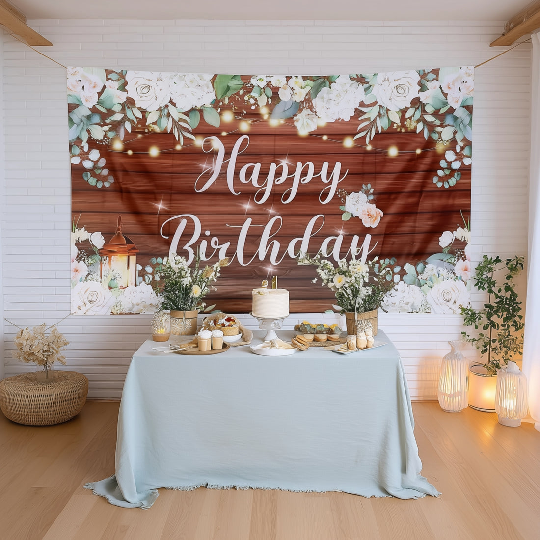 Happy Birthday backdrop for a simple birthday party photo area