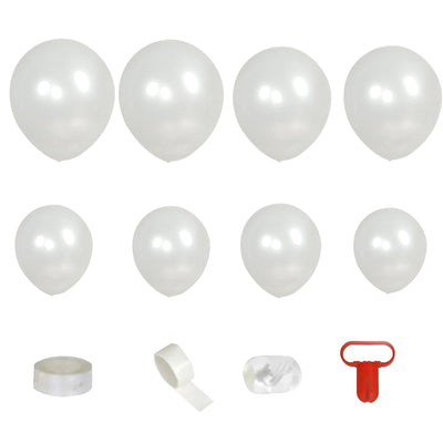 White balloons and accessories for party decorations