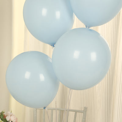 Light blue balloons arranged elegantly for celebrations.