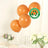Orange biodegradable balloons with eco-friendly label