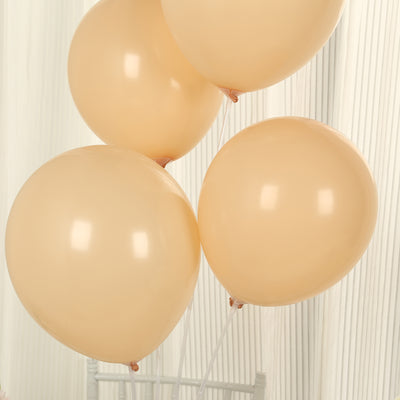 Peach balloons tied together, perfect for celebrations and events.
