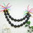 Black balloon garland with colorful accents for festive decor