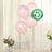 Pink biodegradable balloons with eco-friendly label