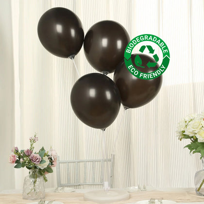 50 Pack Black Biodegradable Balloons, Eco-friendly Thickened Extra Strong Latex Helium Party Balloons - 12"