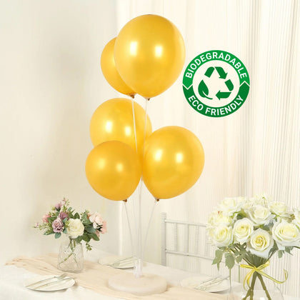 50 Pack Gold Biodegradable Balloons, Eco-friendly Thickened Extra Strong Latex Helium Party Balloons - 12"