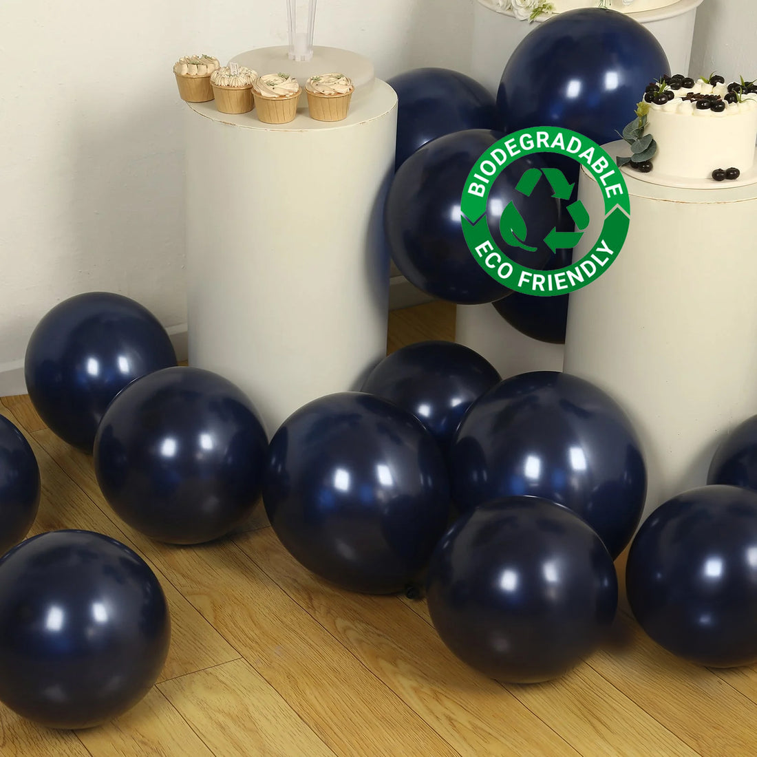 Shiny Navy Blue Biodegradable Balloons 12