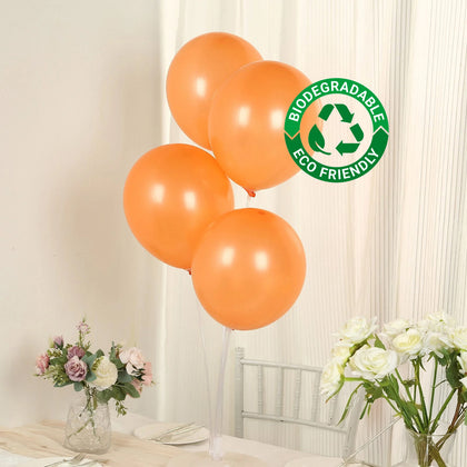 50 Pack Orange Biodegradable Balloons, Eco-friendly Thickened Extra Strong Latex Helium Party Balloons - 12"