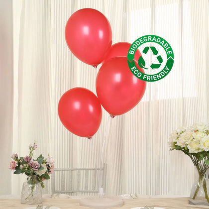50 Pack Red Biodegradable Balloons, Eco-friendly Thickened Extra Strong Latex Helium Party Balloons - 12"