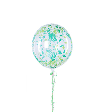 Create Magical Moments with Clear/Green Leaf Print Balloons