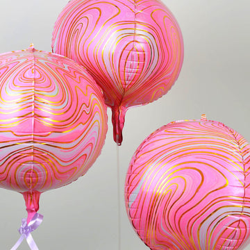 Make a Statement with Pink/Gold Marble Sphere Balloons