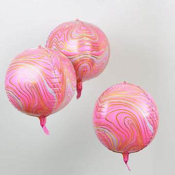 Add a Touch of Elegance with Pink/Gold Marble Balloons