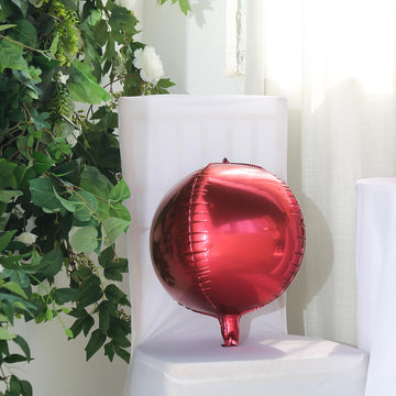 Burgundy Sphere Mylar Foil Latex Free Balloons for Stunning Event Décor