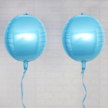 Add a Touch of Elegance with Metallic Blue Sphere Mylar Foil Balloons