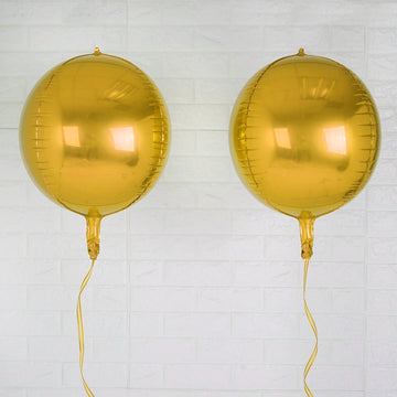 Add a Touch of Elegance with Metallic Gold Sphere Mylar Balloons