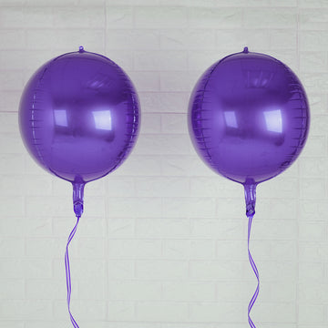 Shiny Purple Sphere Mylar Balloons for Stunning Event Decor