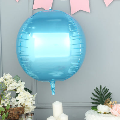 Blue balloon decoration hanging at a celebration event.