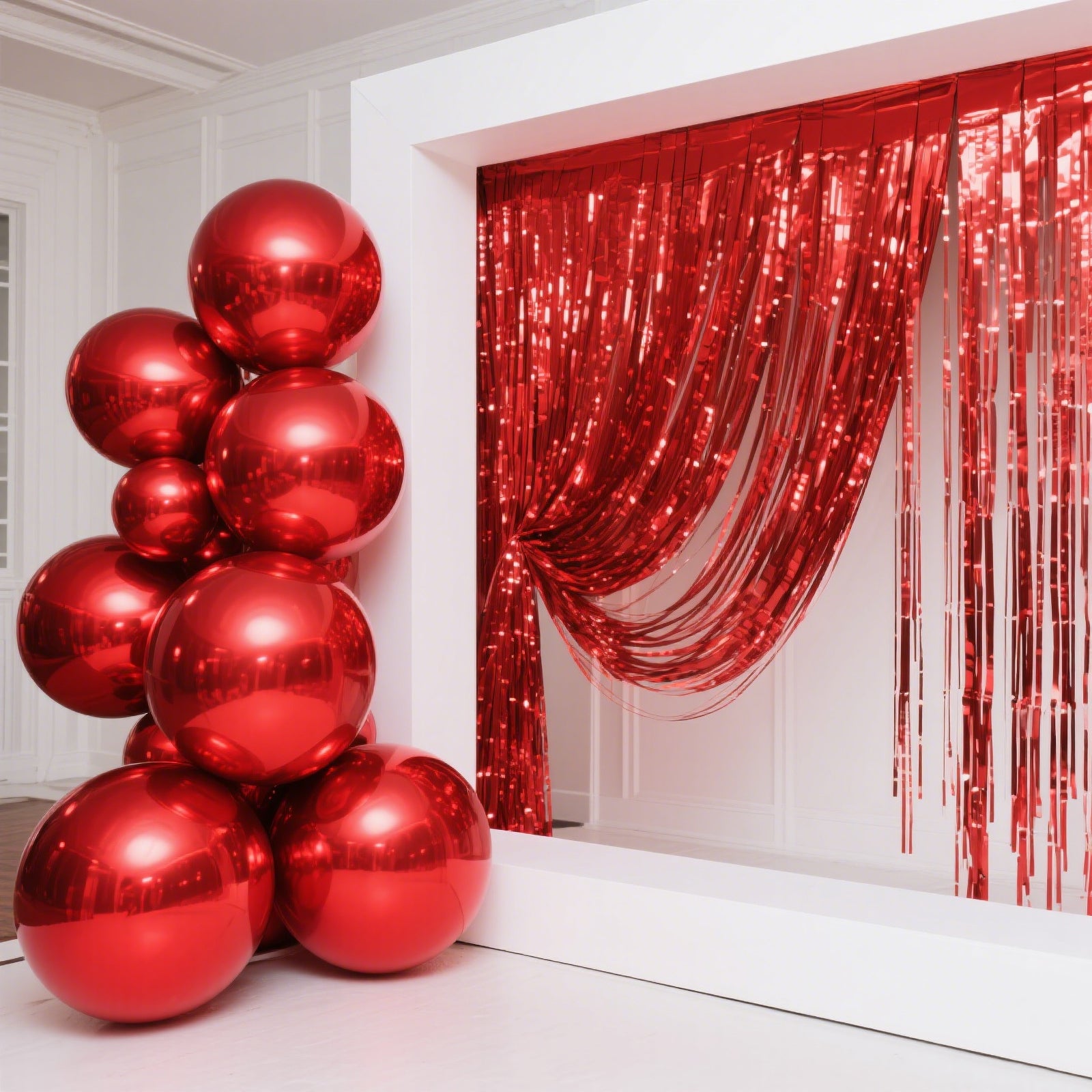 RED BALLOON メロハーAOR Buy wholesale Red balloon with white heart pattern Ø30cm x6pcs