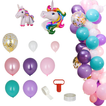 Unleash Your Creativity with the Turquoise, Purple, and Pink Unicorn DIY Balloon Garland Arch Kit