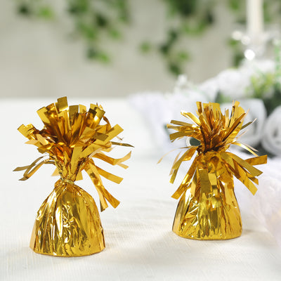 Gold foil party decorations with festive frills