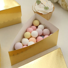 10 Pack | 5x3inch Gold Foil Single Slice Triangular Paper Dessert Boxes