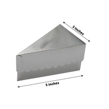 10 Pack | 5x3inch Silver Foil Single Slice Triangular Paper Dessert Box