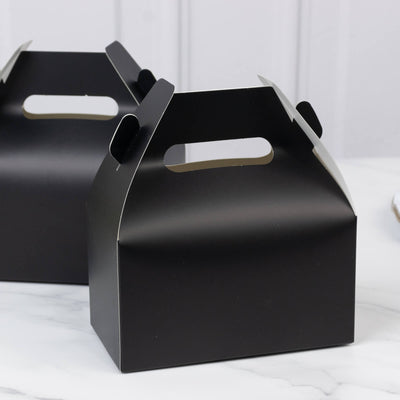 Black takeaway box with handle, ideal for food packaging.