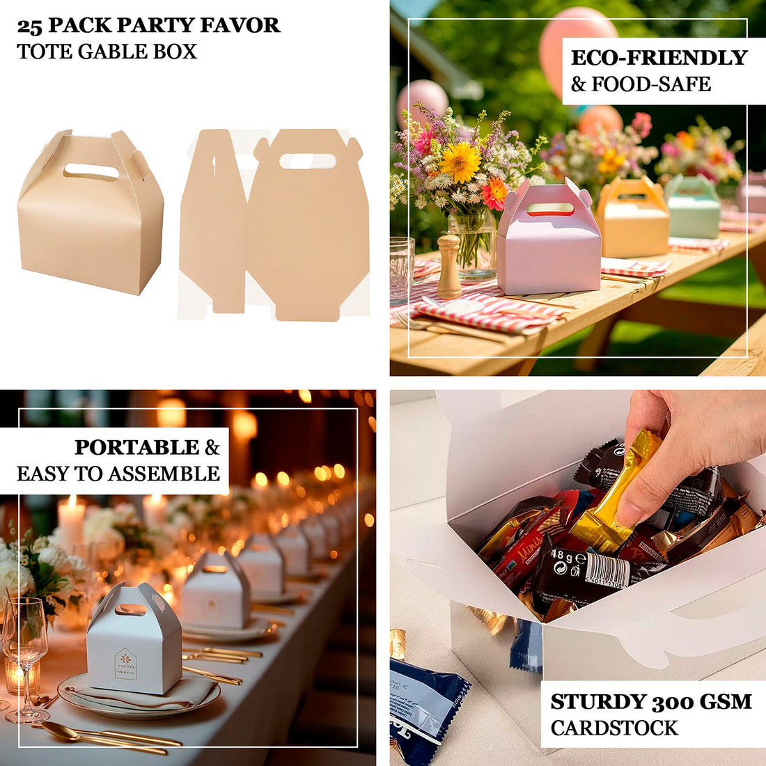 Black Gable Party Favor Boxes 25-Pack | eFavormart