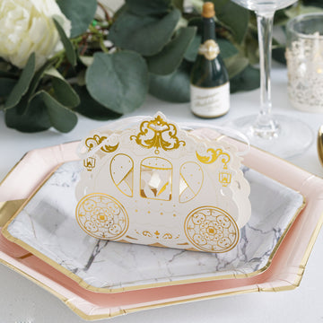 Elegant White/Gold Candy Gift Boxes
