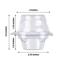 25 Pack | 4inch Clear Plastic Individual Cupcake Boxes With Dome Lid