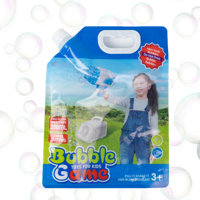 Bubble Game bubble toy for kids, includes 200ml concentrate, makes 2 liters of bubbles.