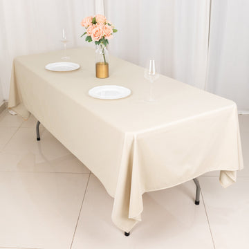 Beige Premium Scuba Rectangular Tablecloth - Add Enchantment to Every Event