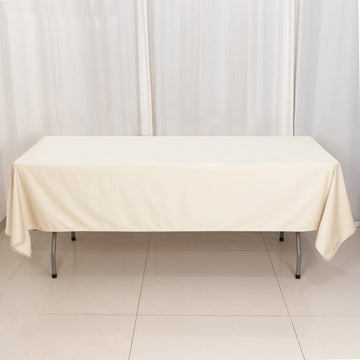 Beige Premium Scuba Rectangular Tablecloth - Elevate Your Table with Style and Practicality