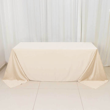 Beige Premium Scuba Rectangular Tablecloth - Elevate Your Event Decor