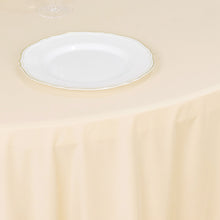 Beige Premium Scuba Round Tablecloth, Wrinkle Free Polyester Seamless Tablecloth 120inch