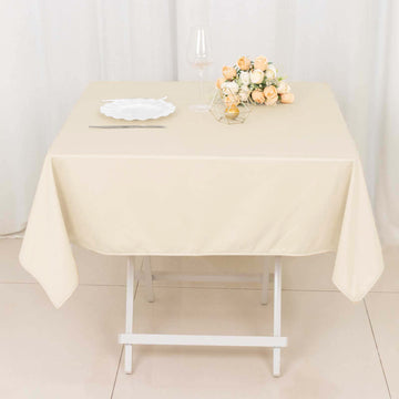 Beige Premium Scuba Square Tablecloth: A Tale of Timeless Luxury