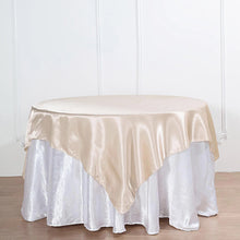 Seamless Satin Square 72 Inch x 72 Inch Beige Table Overlay