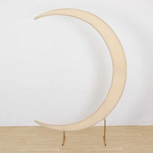 Beige Spandex Crescent Moon Chiara Backdrop Stand Cover, Custom Fitted Wedding Arch Cover