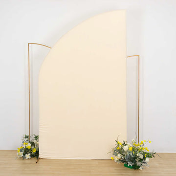 Create a Captivating Wedding Setting with the Beige Wedding Arch Cover