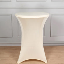 Beige Spandex Tablecloth For Cocktail Tables That Stretches