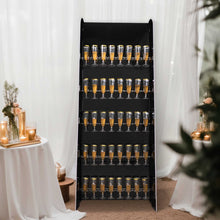 Black 5-Tier Wine Glass Stemware Rack, 40 Champagne Flute Holder Foam Board Wall Stand - 5ft
