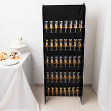 Black 5-Tier Wine Glass Stemware Rack, 40 Champagne Flute Holder Foam Board Wall Stand - 5ft