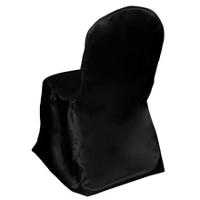 Glossy Black Reusable Elegant Banquet Satin Chair Covers