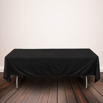 Black Premium Scuba Rectangular Tablecloth, Wrinkle Free Polyester Seamless Tablecloth 60"x102"