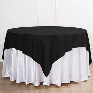 Black Premium Seamless Polyester Square Table Overlay 220GSM 70"x70"